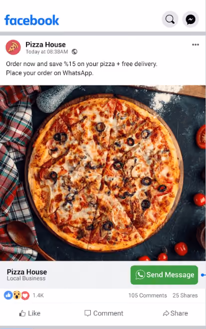 Click to WhatsApp Ad- Pizza House