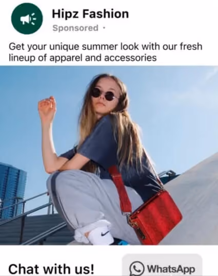 Click to WhatsApp Ads- Hipz Fashion