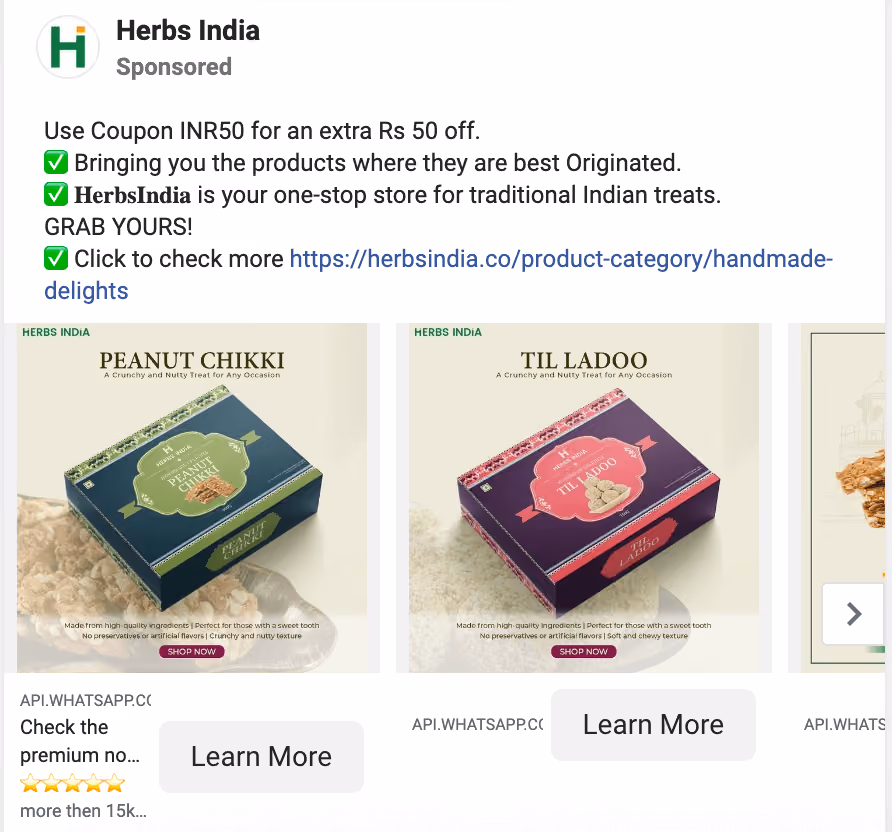 Click to WhatsApp Ad- Herbs