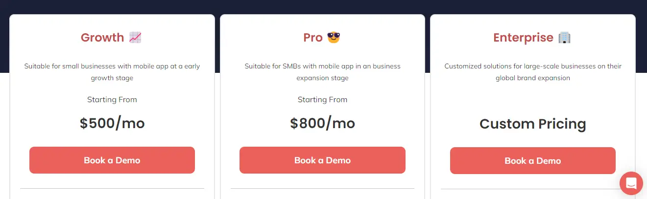 A snapshot of Contlo’s pricing plans for websites + apps