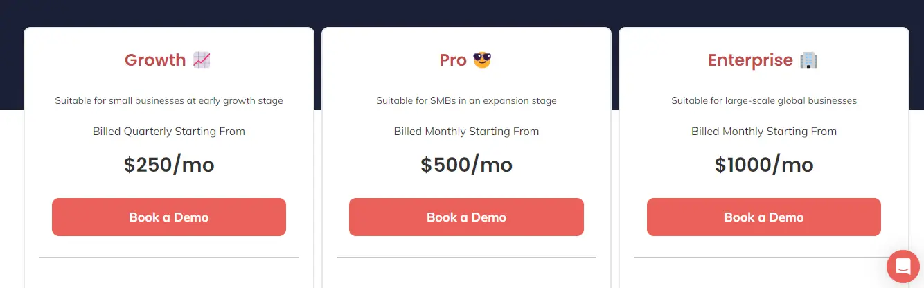 A snapshot of Contlo’s pricing plans for websites only