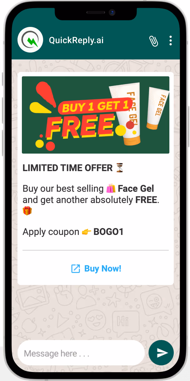 BOGO WhatsApp Template