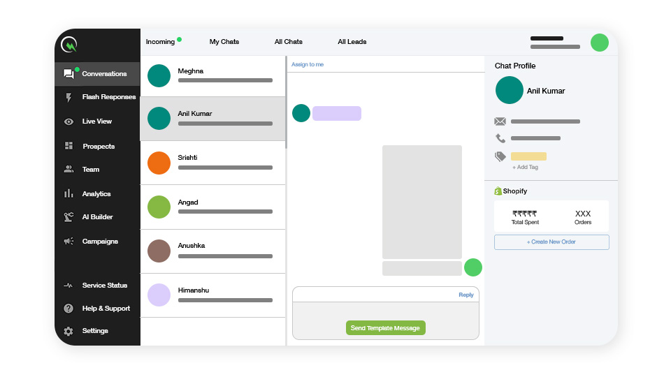 QuickReply Dashboard UI