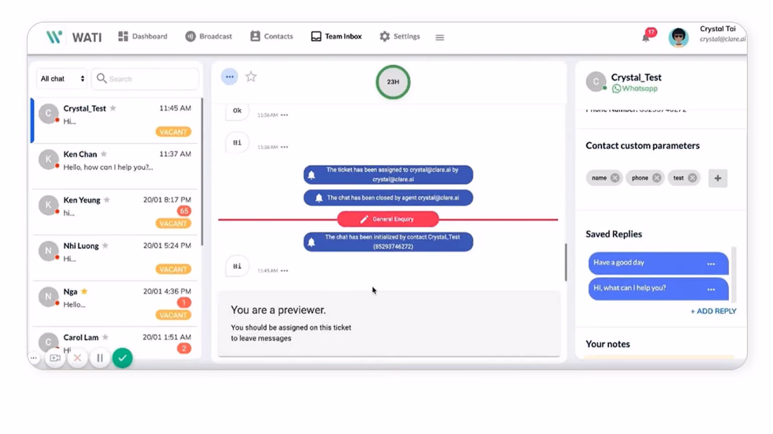 Wati Dashboard