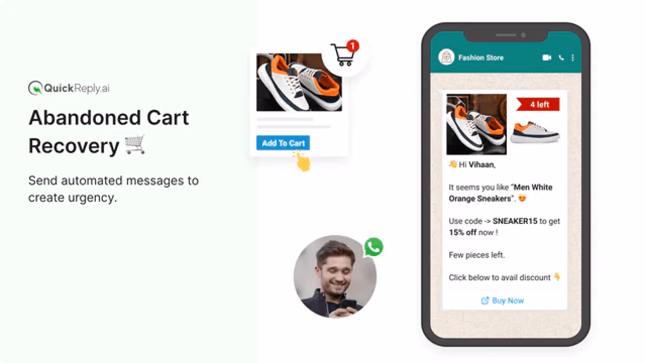 Automate personalized abandoned cart recovery messages