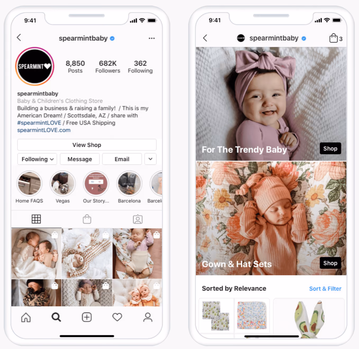Instagram Account of a Baby and Children's Clothing Store