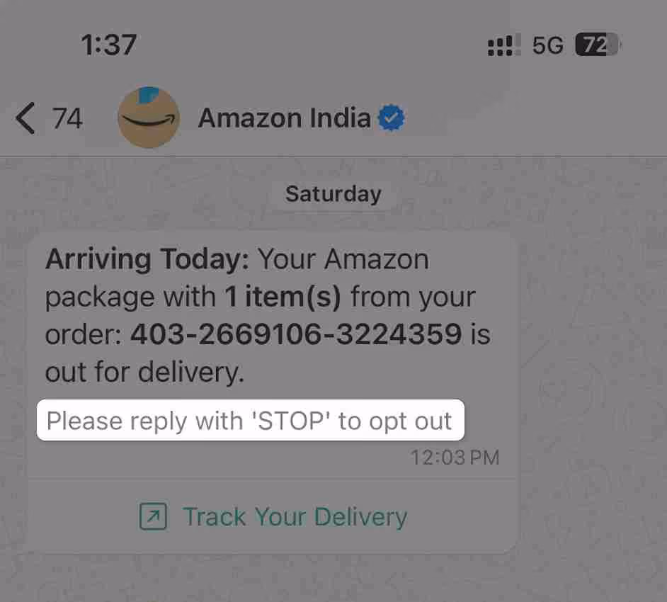 Easy opt out mechanism