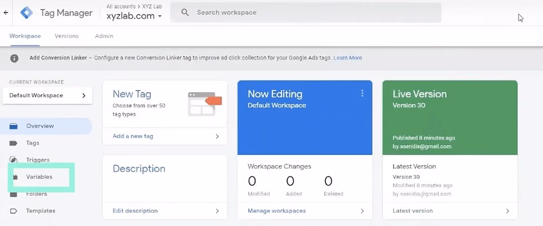 Tag Manager Dashboard 1