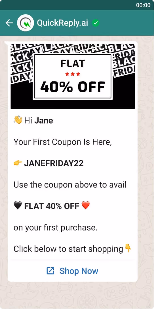 bfcm opening discount message