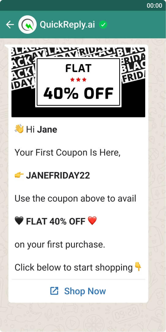 bfcm opening discount message