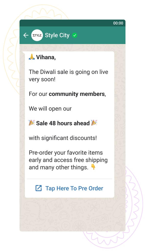 Diwali Pre Order Marketing Campaign