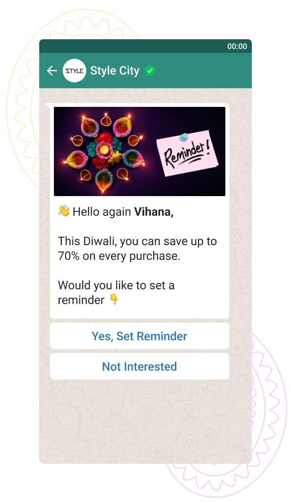 Diwali Discount Offer Reminder Marketing