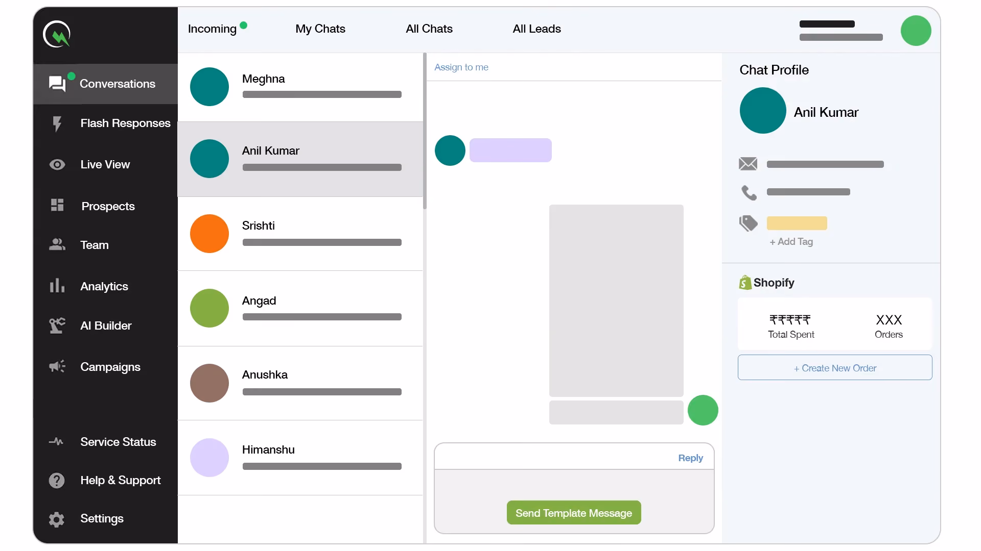 QuickReply Dashboard UI