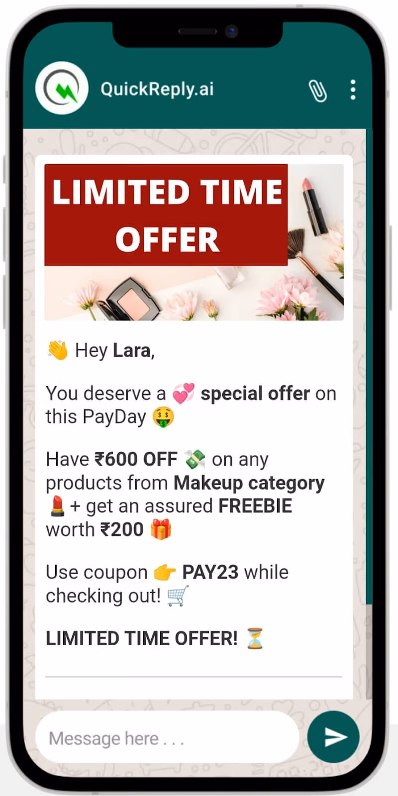 Limited Time Offer Message Template