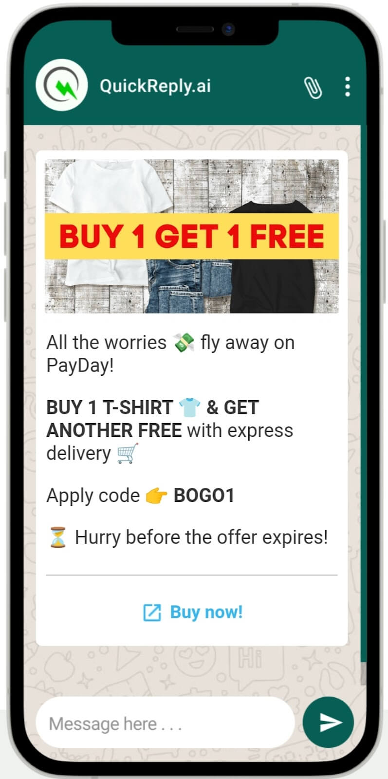 buy 1 get 1 free