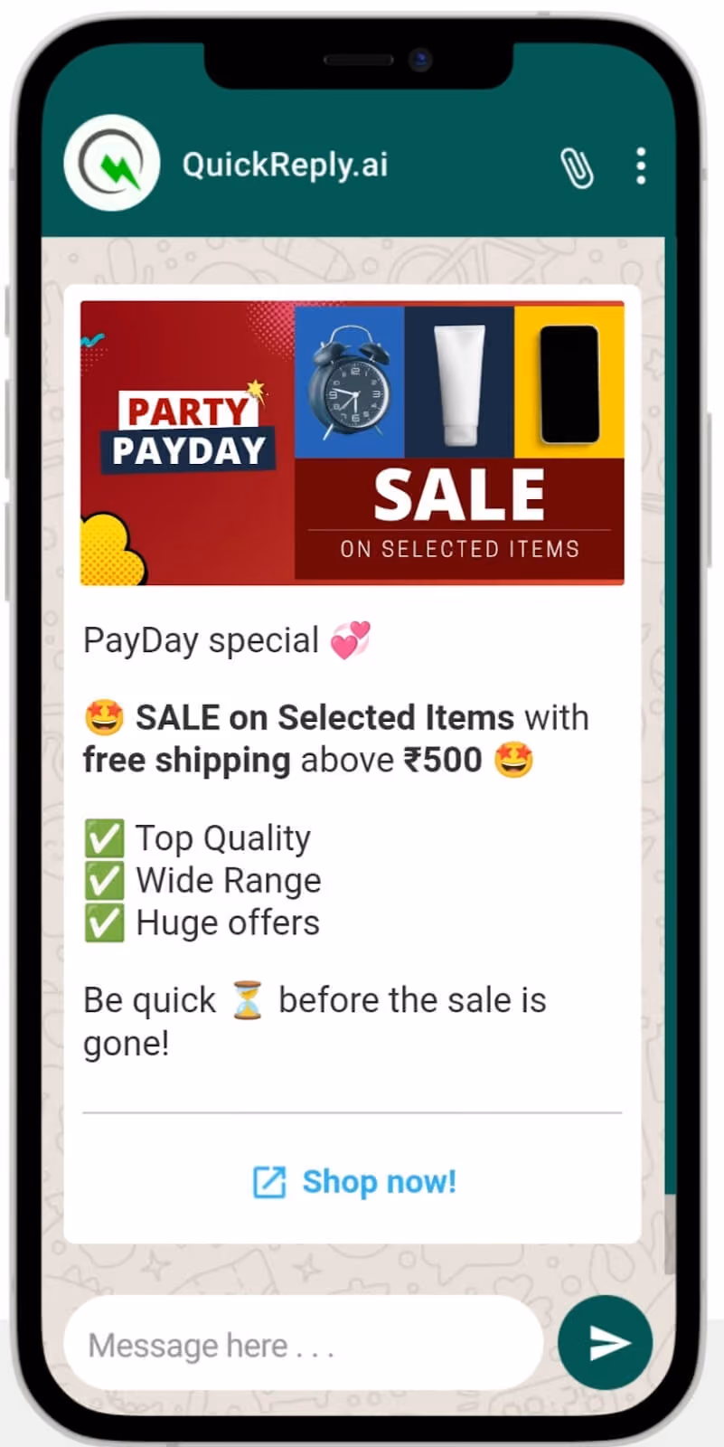 Party Payday Sale Message Template
