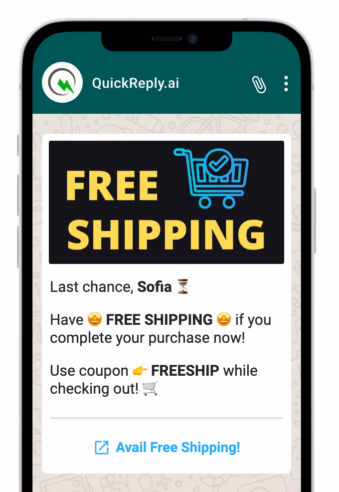 WhatsApp Free Shipping Message Template