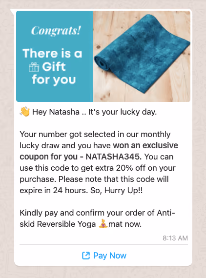 whatsapp abandoned cart recovery Shopify - FOMO marketing