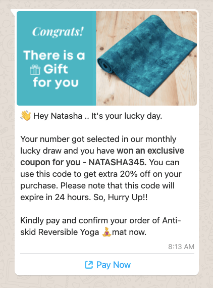 whatsapp abandoned cart recovery Shopify - FOMO marketing