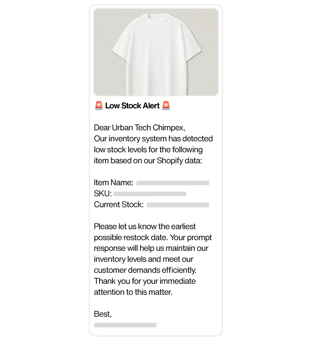 Supplier Communication