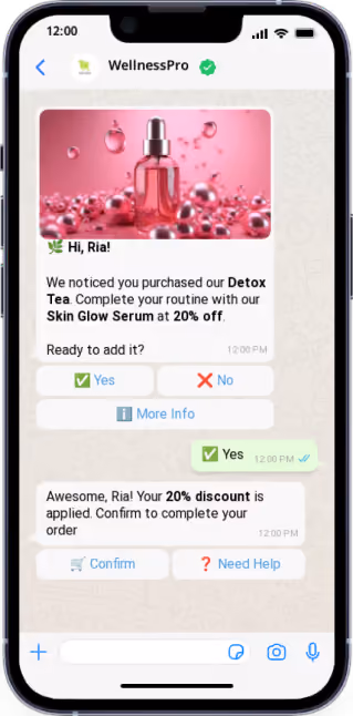 Order Confirmation & Up-Sell Opportunities