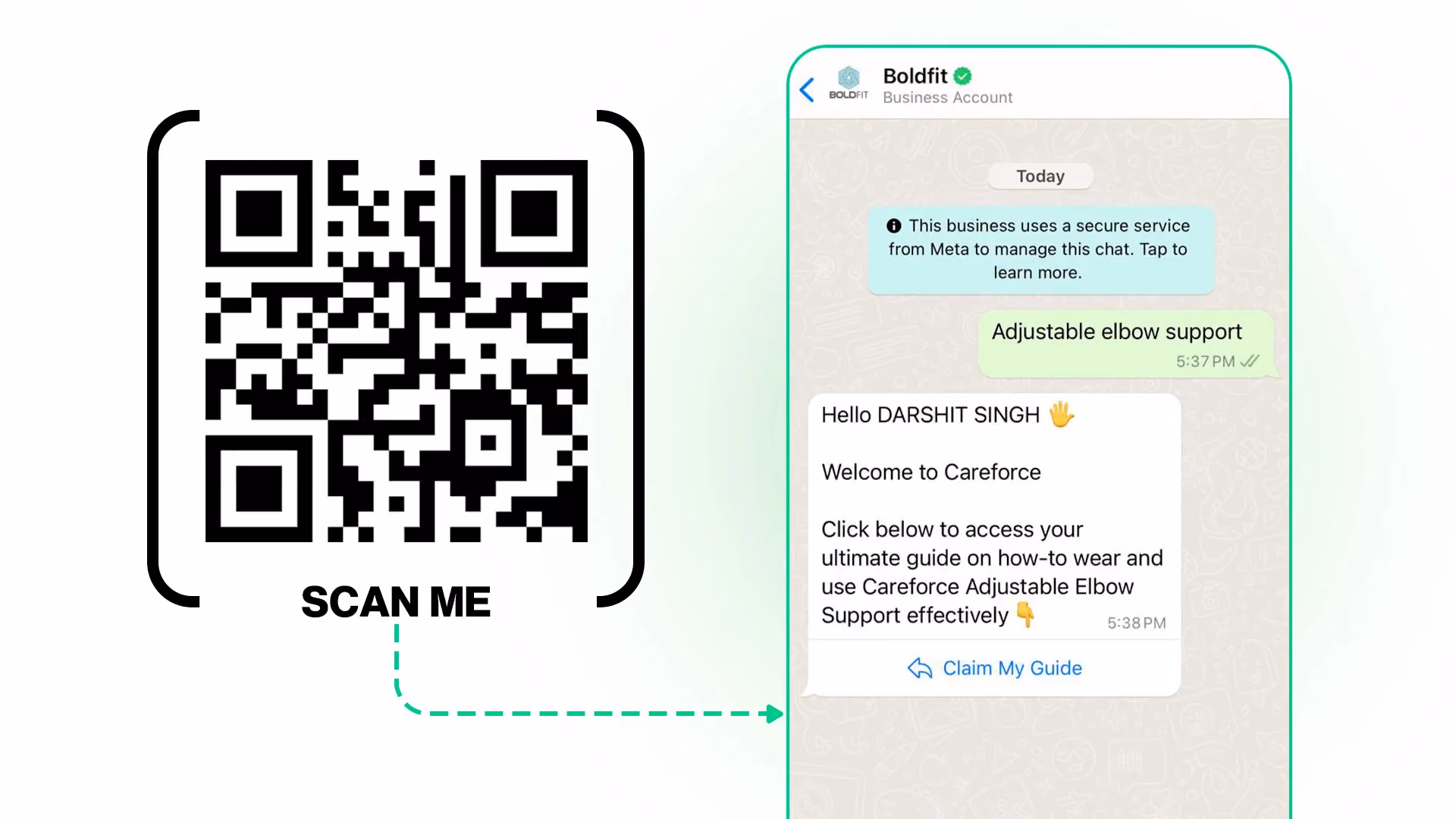 Push QR code on Packaging for Boldfit