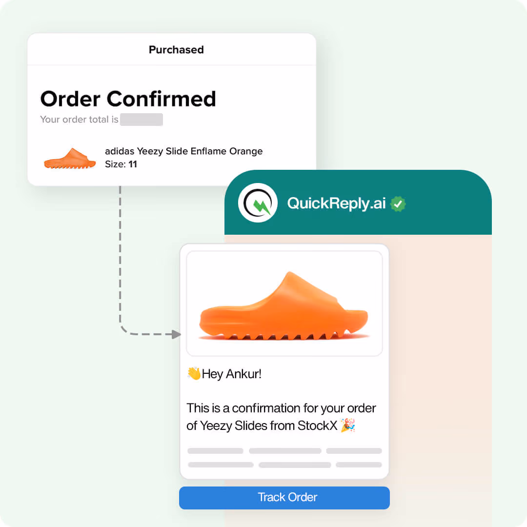 Automate Order Confirmation Messages on WhatsApp - quickreply.ai