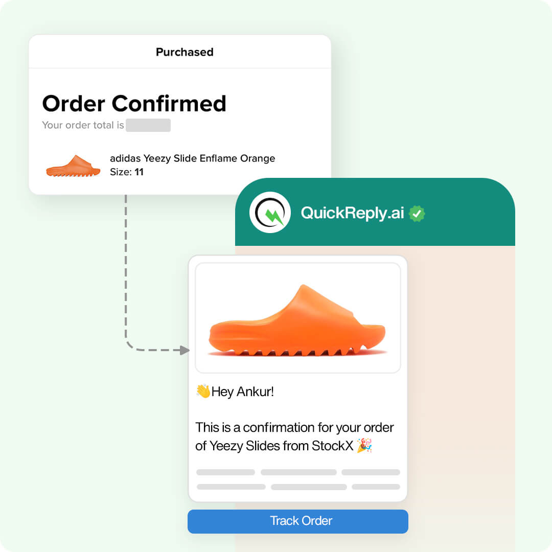 Automate Order Confirmation Messages on WhatsApp - quickreply.ai