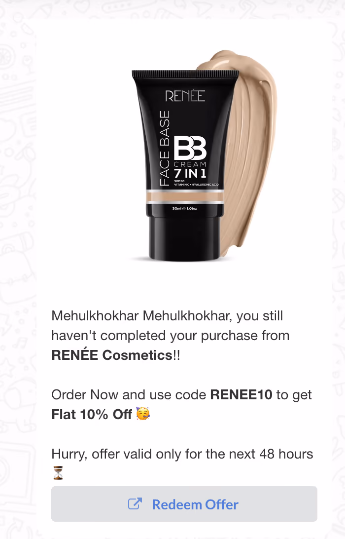 2nd reminder message for Face Base