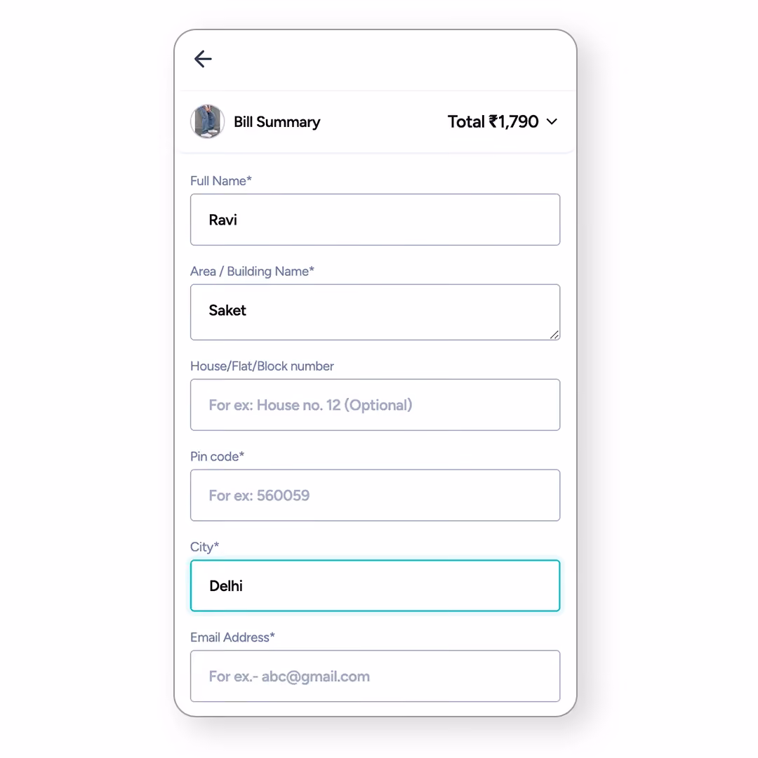 Checkout page