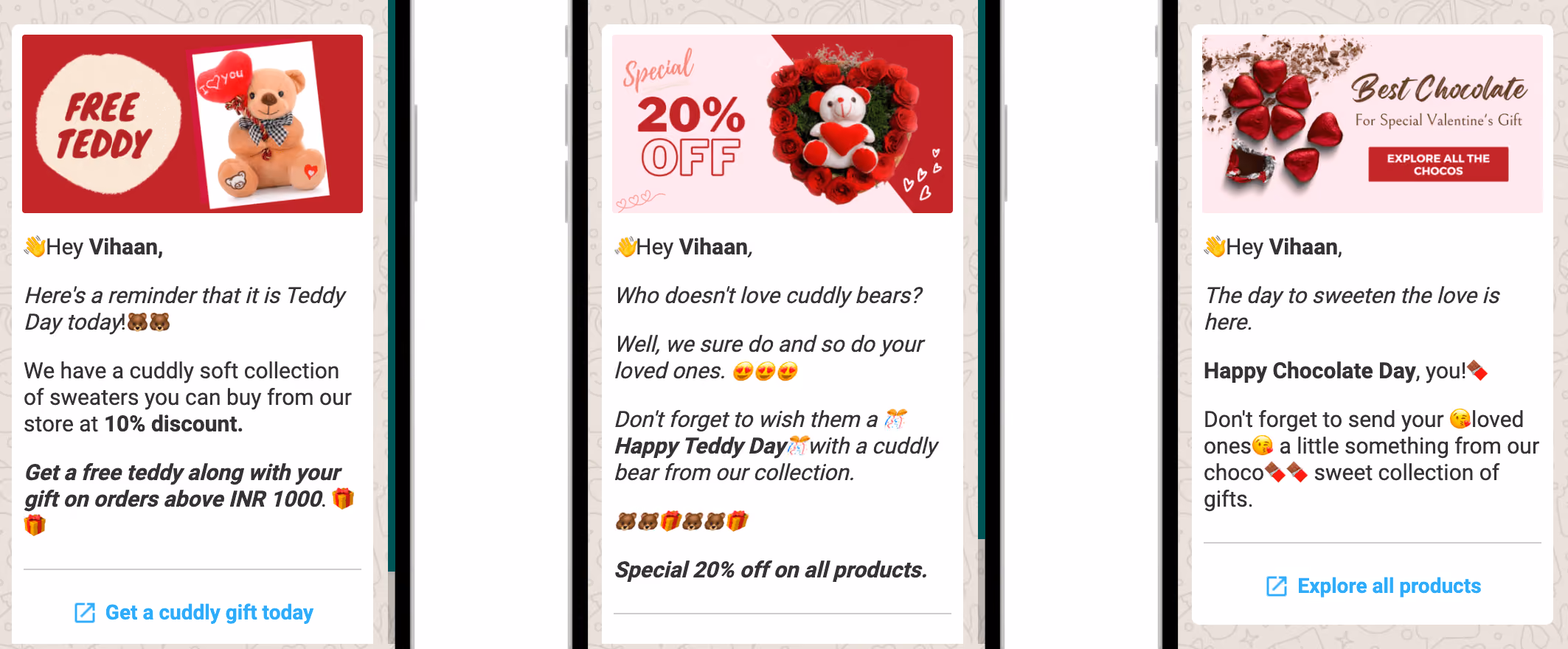 whtsapp messege templates