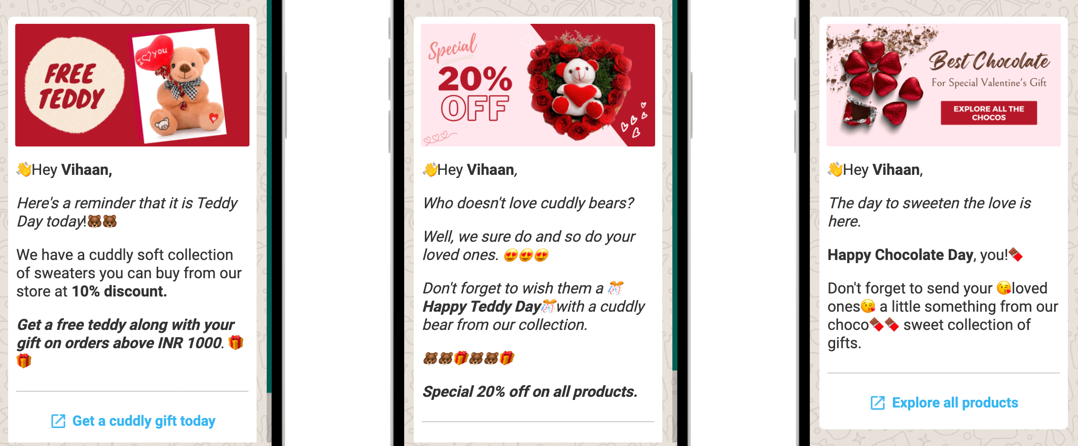 whtsapp messege templates