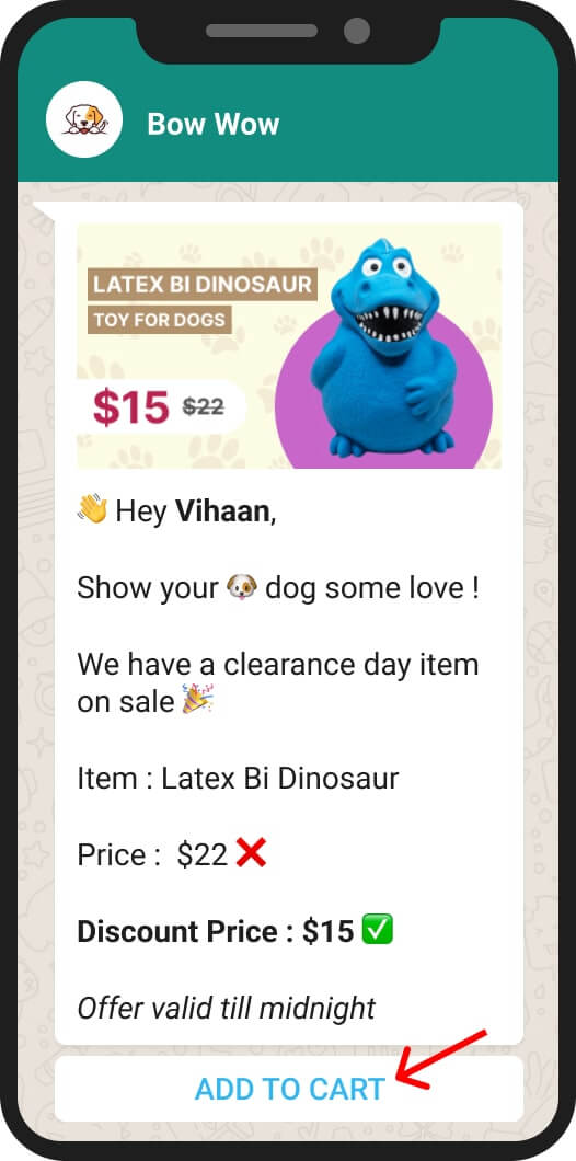 add to cart whatsapp