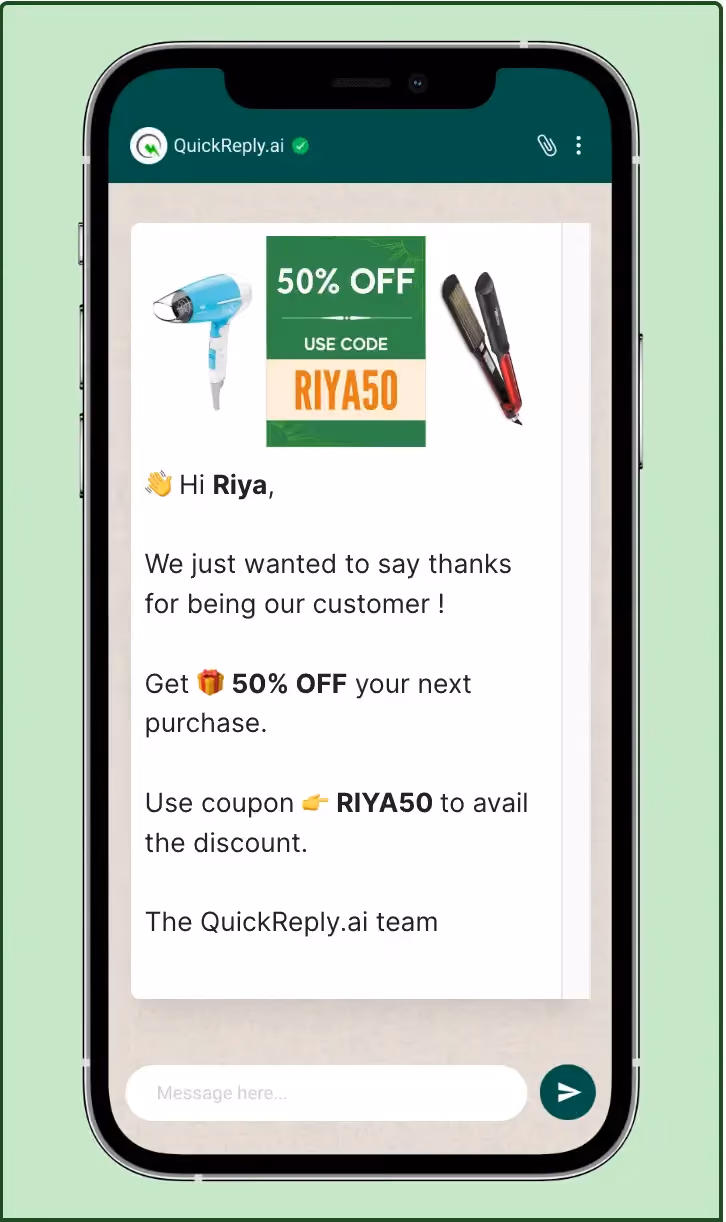 Customer Appreciation Message