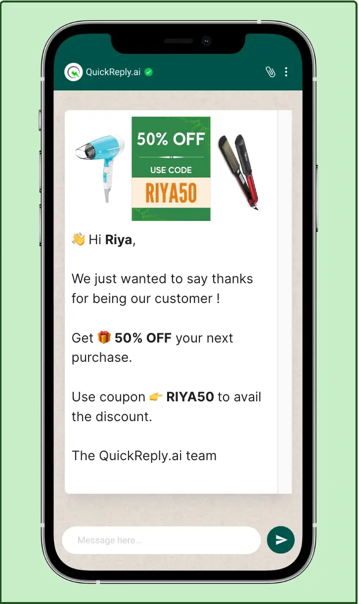 Customer Appreciation Message