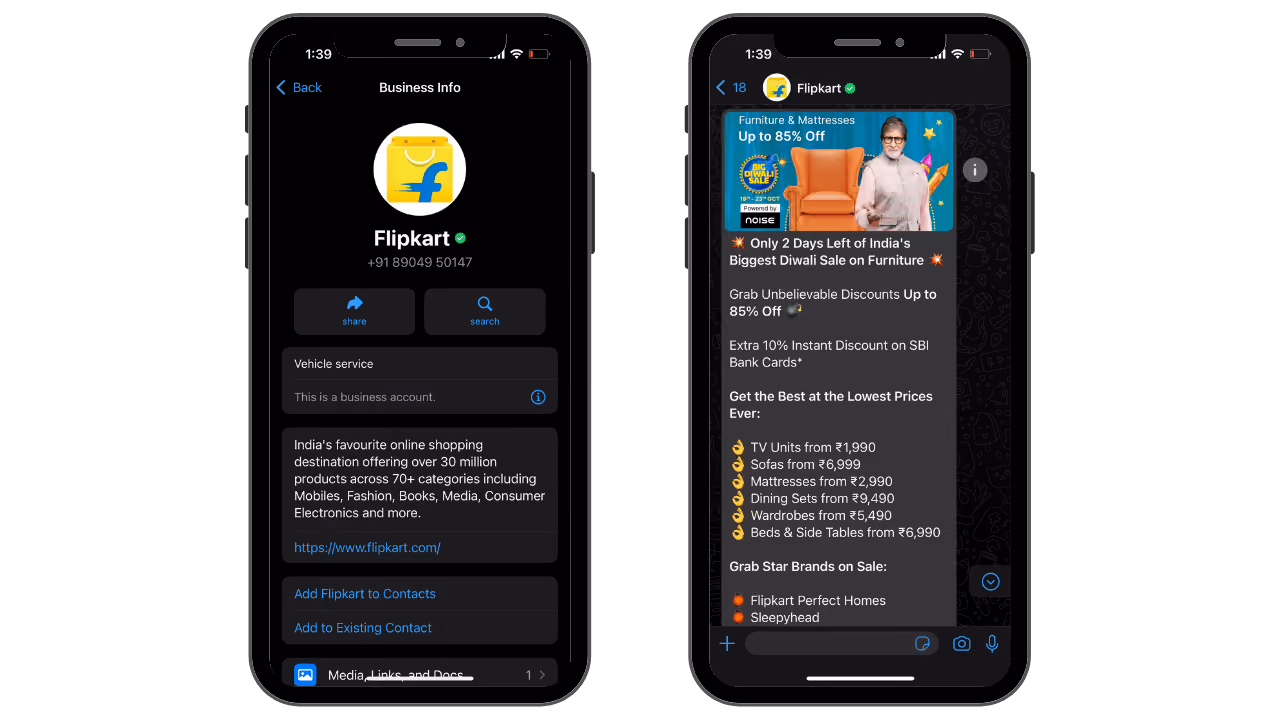 WhatsApp Business Name for Flipkart