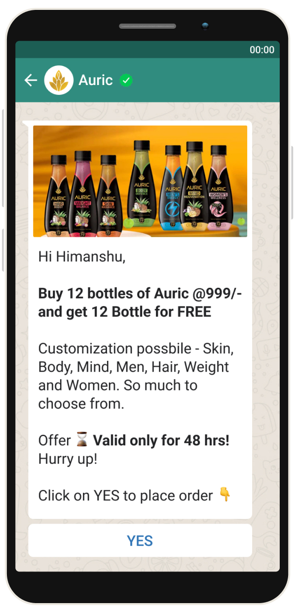 whatsapp broadcast for beverages