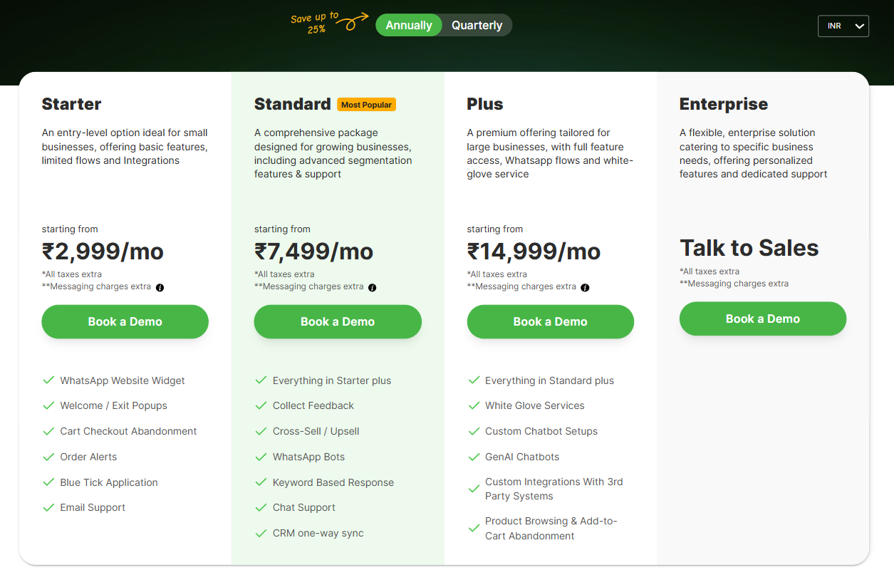 QuickReply Plan's Pricing