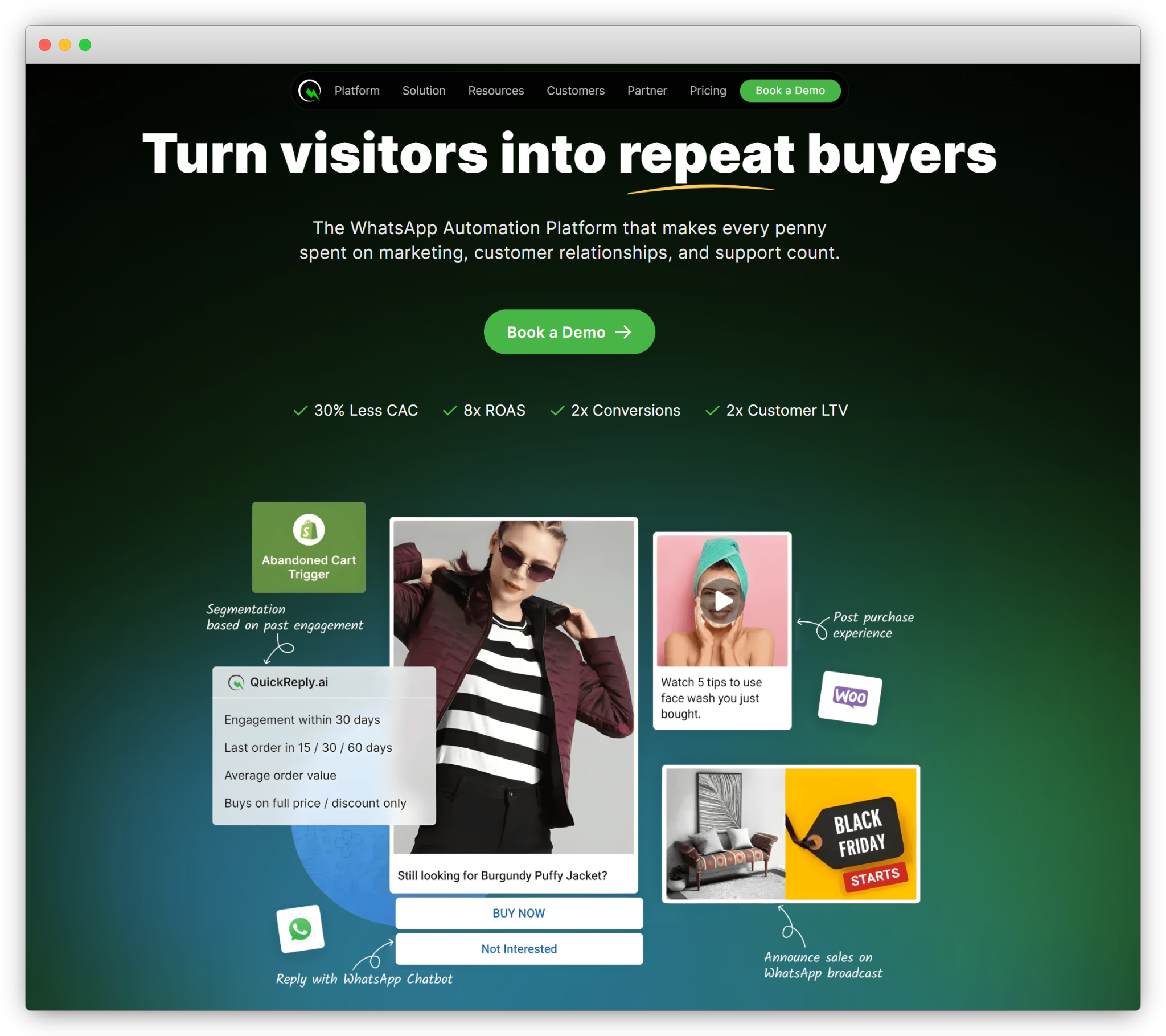 QuickReply.ai Website Homepage