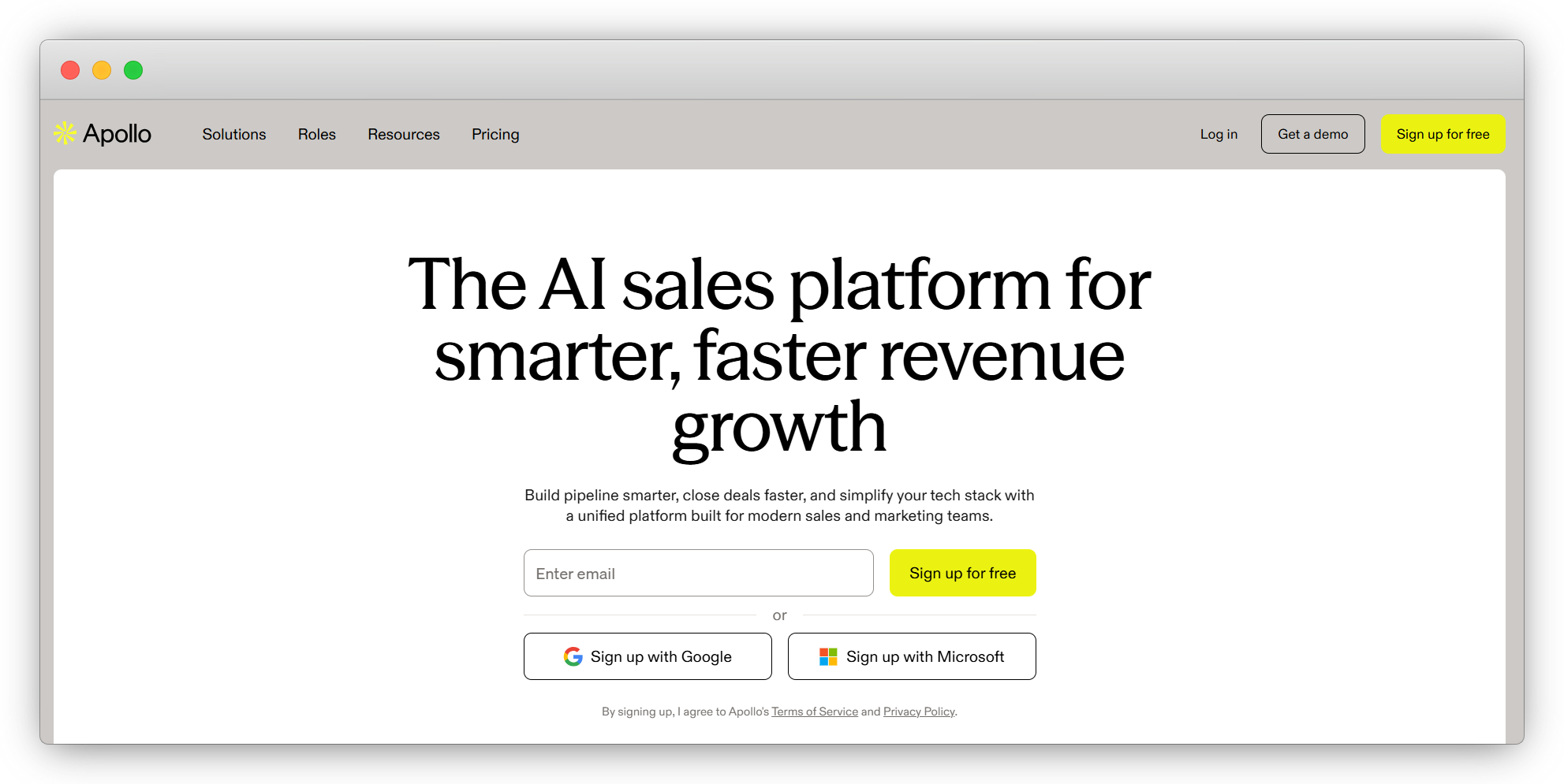 Apollo.io Website Homepage