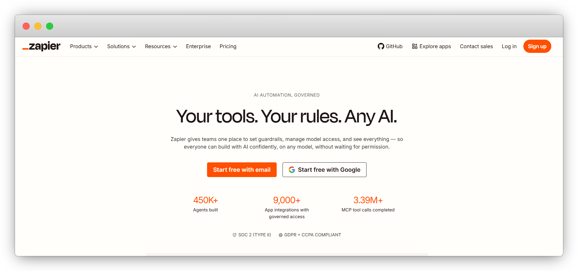 Zapier Website Homepage