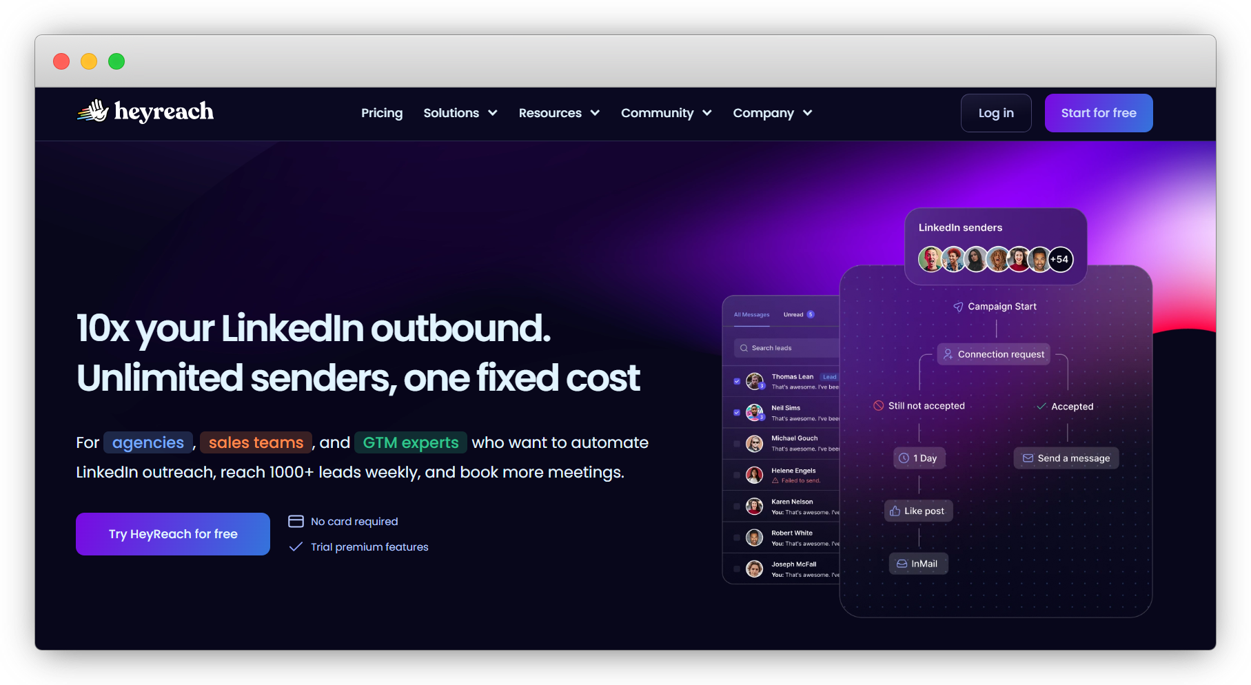 Heyreach Website Homepage