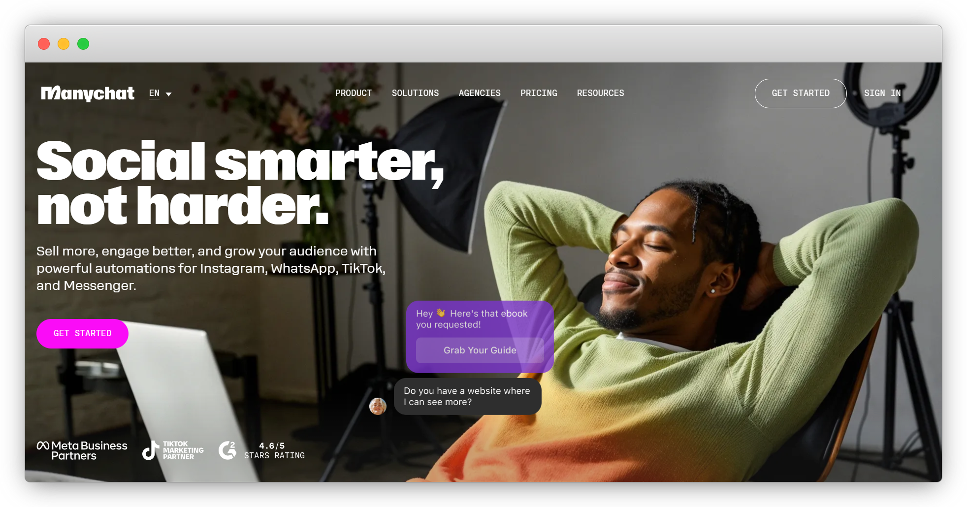 ManyChat Website Homepage