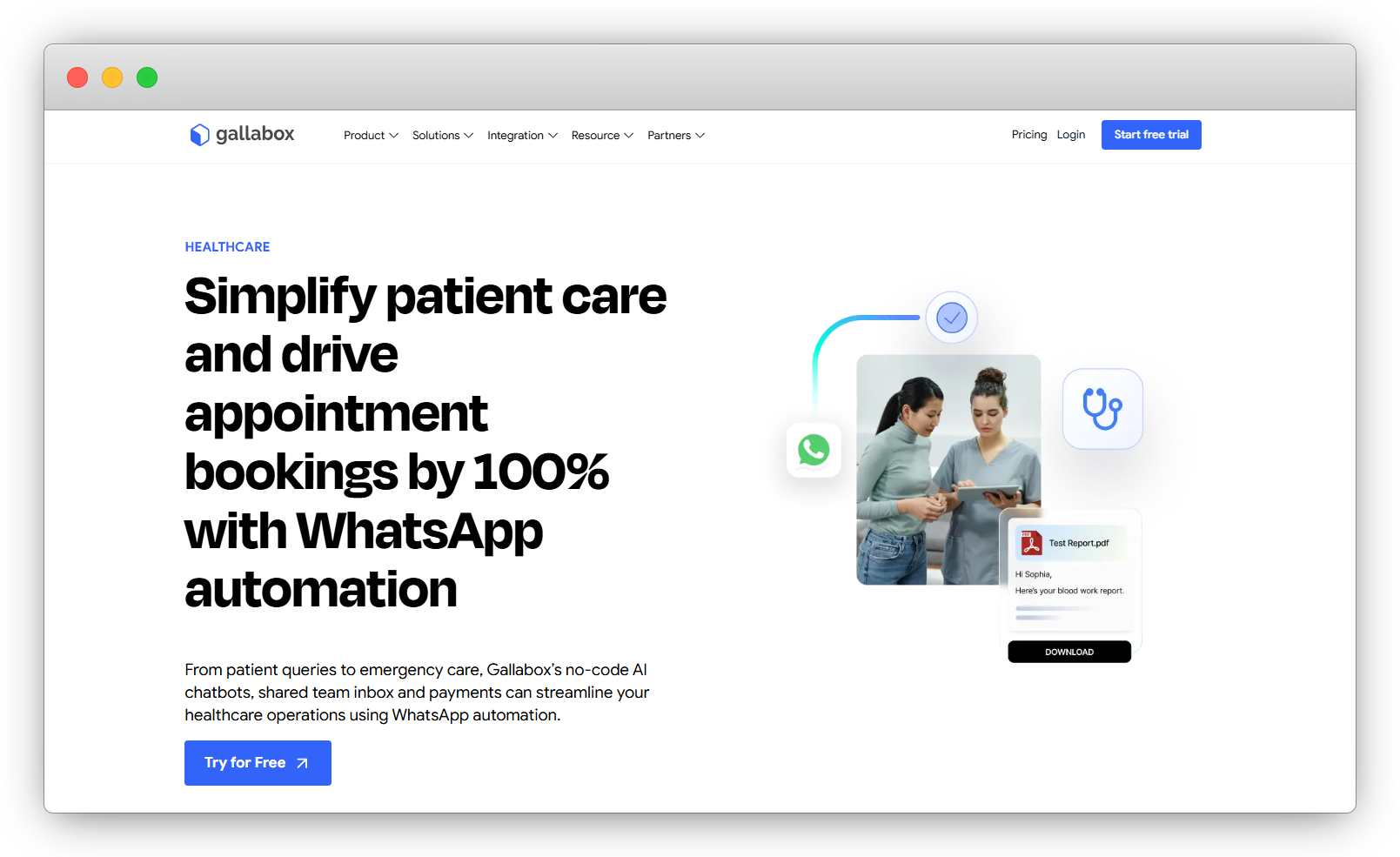 Gallabo for WhatsApp API Appointment Booking