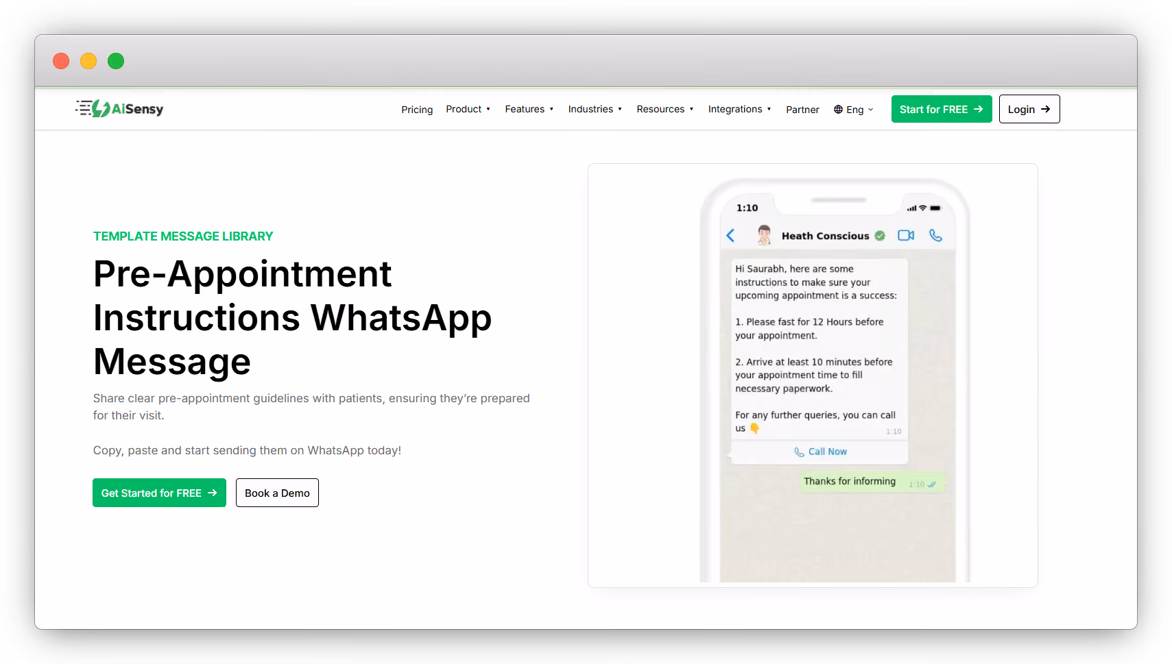 AiSensy for WhatsApp API Appointment Booking