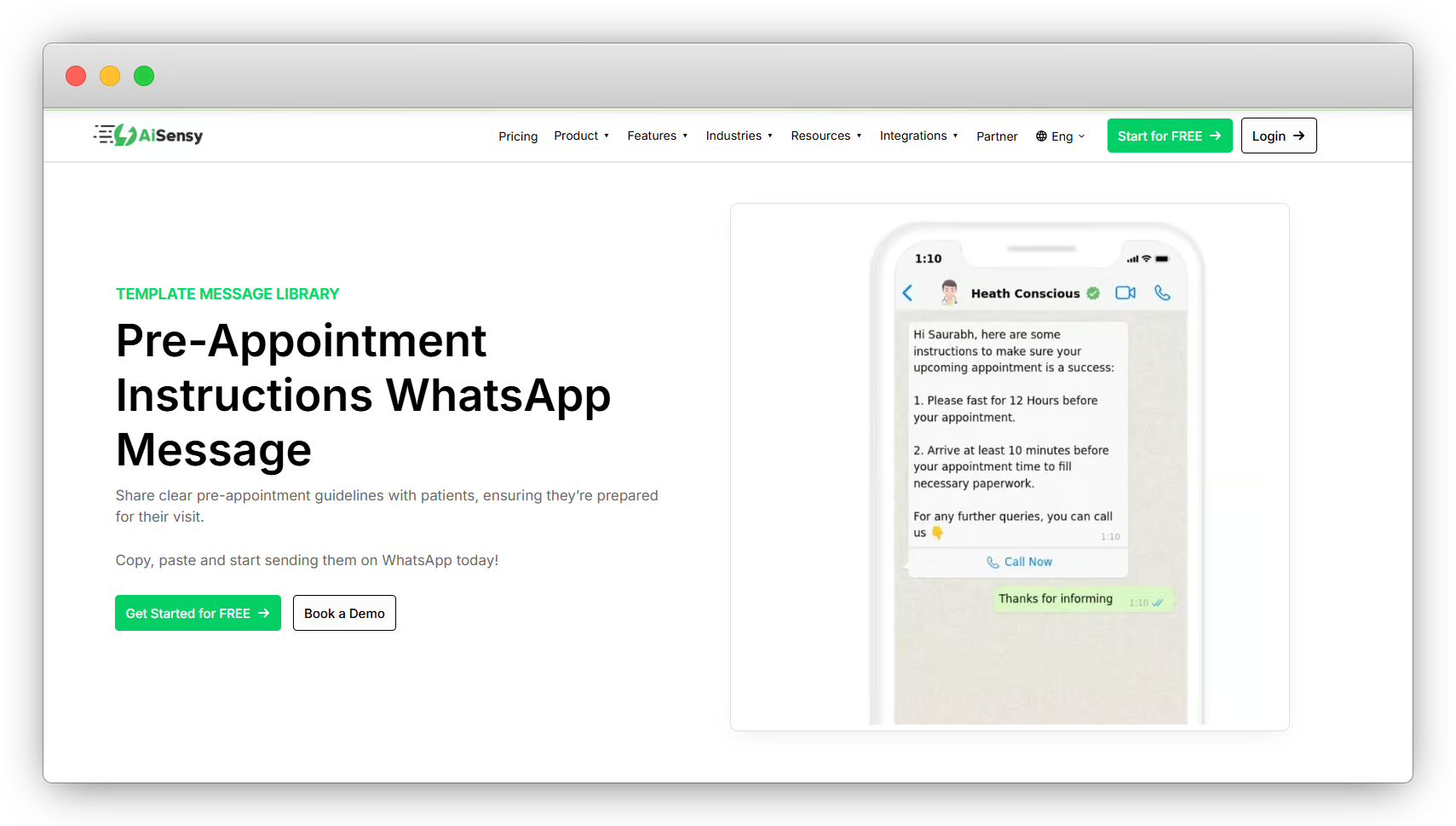 AiSensy for WhatsApp API Appointment Booking