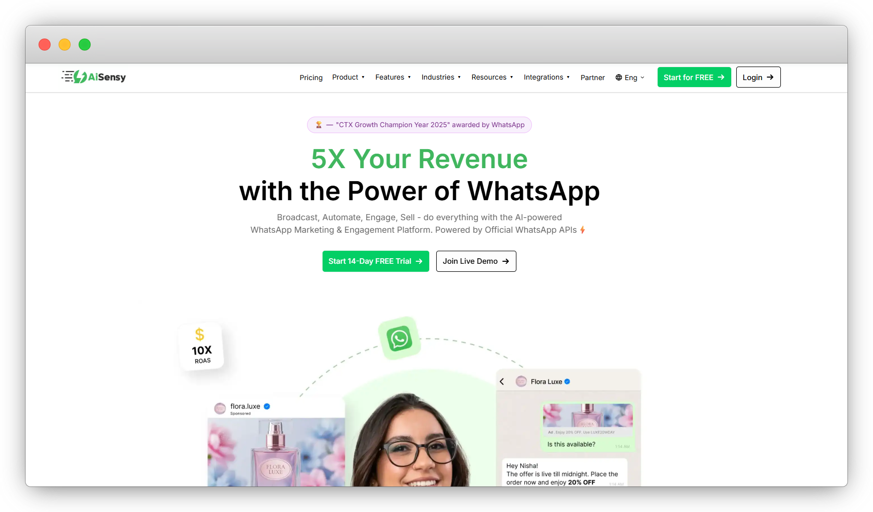 WhatsApp Chatbot: AiSensy