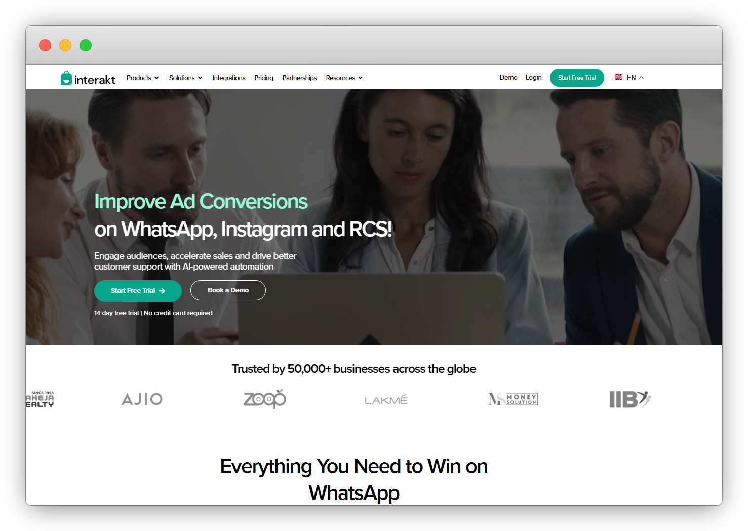 WhatsApp Chatbot: Interakt
