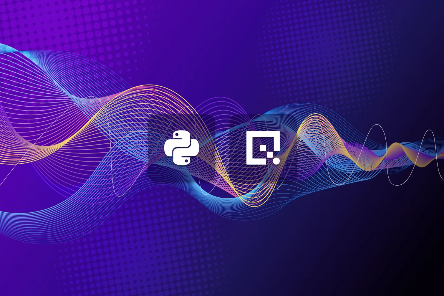 Python and Quix logos in a colorful wavelength background.