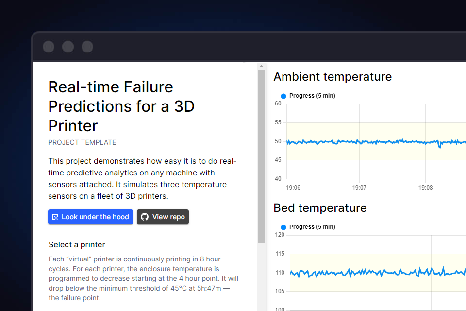 Banner image for the blog article Predict 3D printer failures in real-time using sensor data